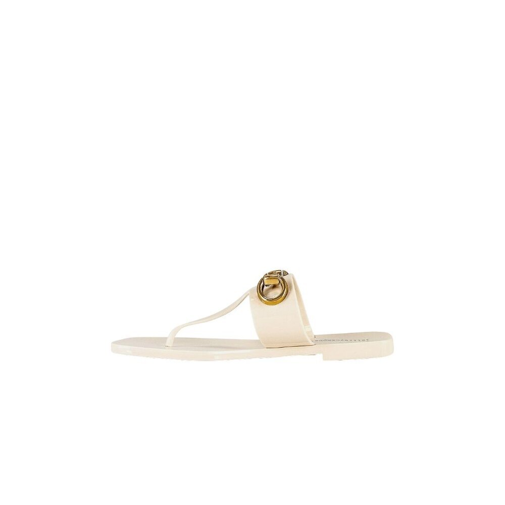 Jeffrey Campbell A-Lil-Bit Sandals in Cream Shiny 7 with box Womens flip flops - Picture 5 of 12